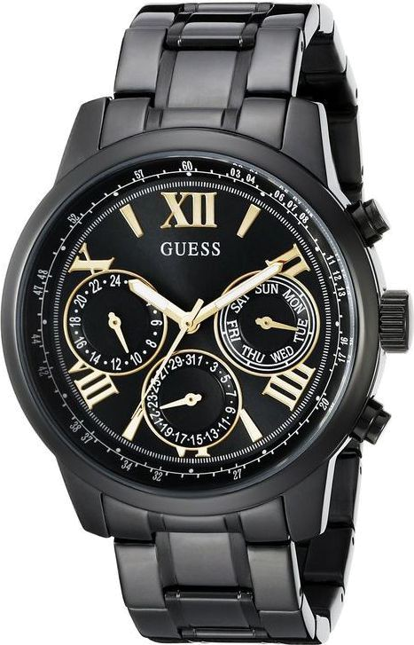 Guess Classic Multi-Function Black Dial Black Steel Strap Watch For Women - W0330L15