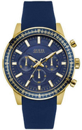 Guess Fuel Chronograph Blue Dial Blue Rubber Strap Watch for Men - W0802G2