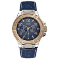 Guess Rigor Analog Blue Dial Blue Denim Strap Watch For Men - W0040G6