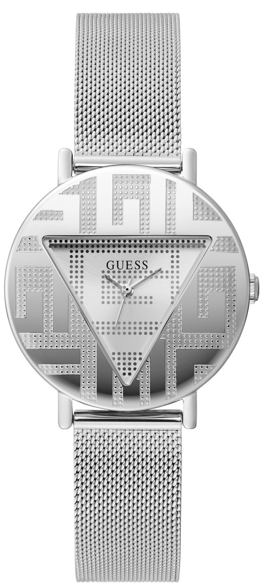 Guess Iconic Quartz Silver Dial Silver Mesh Bracelet Watch For Women - GW0527L1