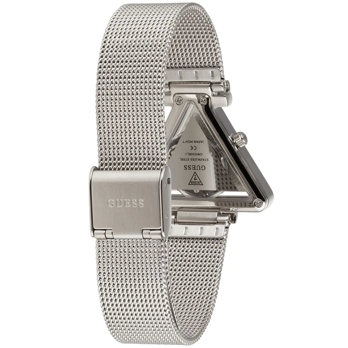 Guess Quartz Silver Dial Silver Mesh Strap Watch For Women - GW050L1