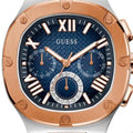 Guess Headliner Multifunction Blue Dial Two Tone Steel Strap Watch For Men - GW0572G4