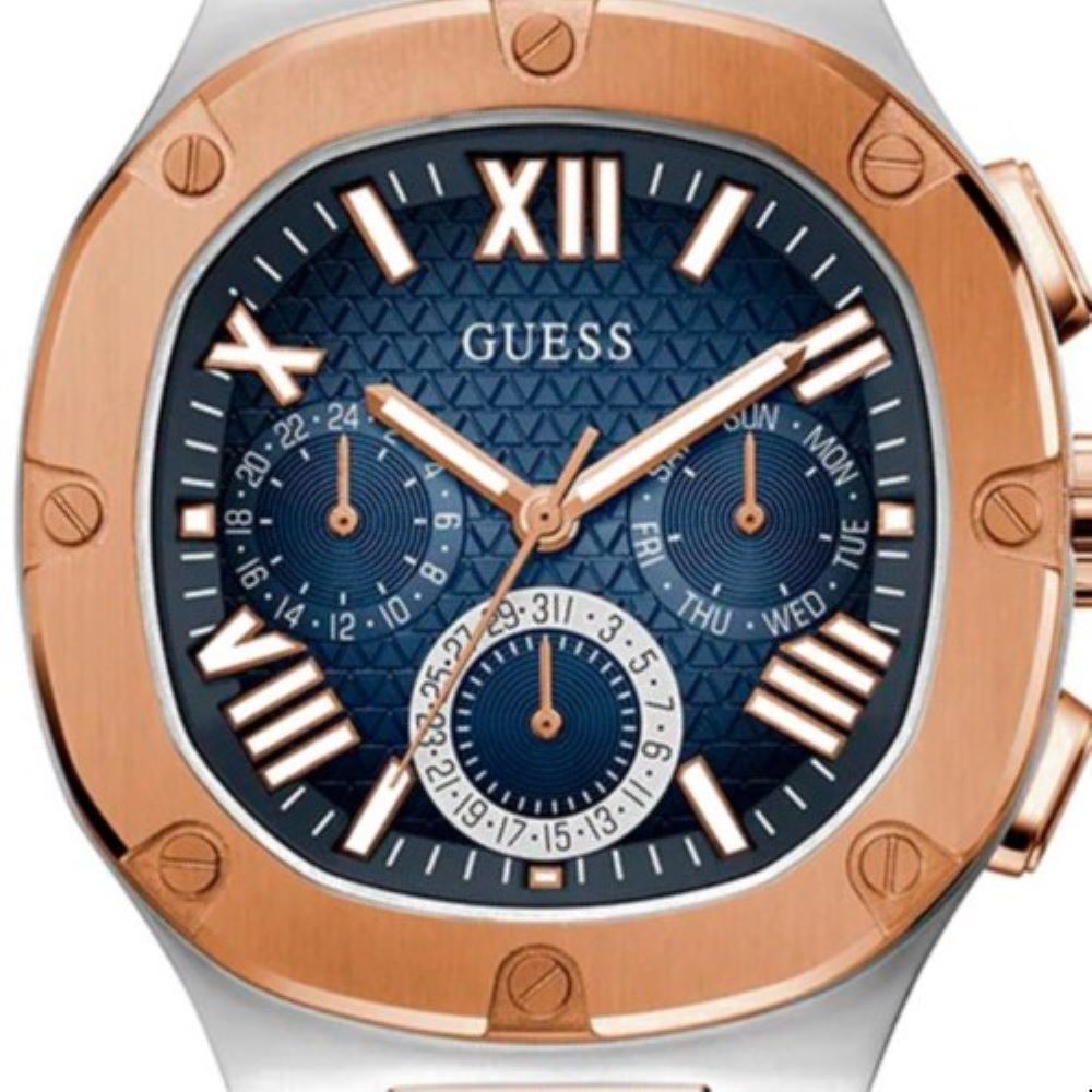 Guess Headliner Multifunction Blue Dial Two Tone Steel Strap Watch For Men - GW0572G4