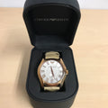 Emporio Armani Valente Analog Beige Dial Beige Leather Strap Watch For Men - AR1667