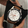 Coach Sullivan Chronograph White Dial Brown Leather Strap Watch for Men - 14602057