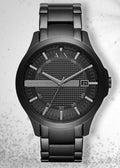 Armani Exchange Hampton Black Dial Black Steel Strap Watch For Men - AX7101