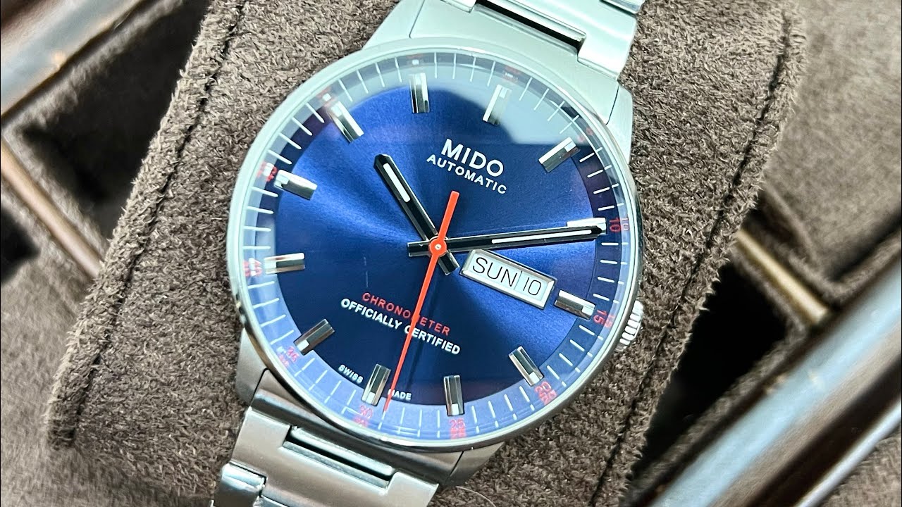 Mido Commander II Automatic Chronometer Blue Dial Silver Steel Strap Watch For Men - M021.431.11.041.00