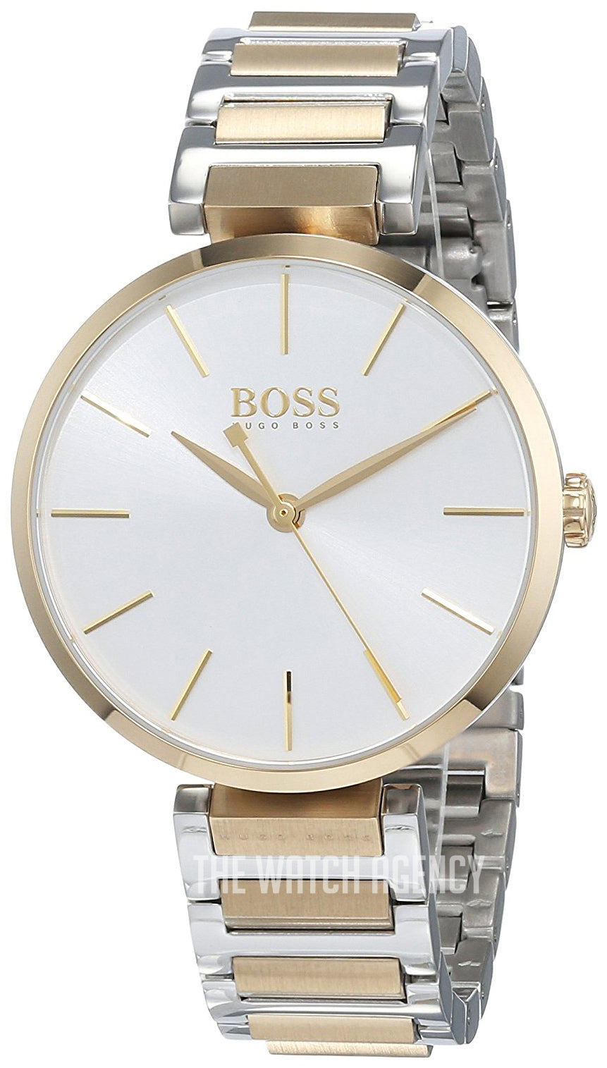 Hugo Boss Allusion Quartz Silver Dial Two Tone Steel Strap Watch For Women - 1502417