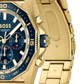 Hugo Boss Energy Chronograph Blue Dial Gold Steel Strap Watch For Men - 1513973