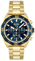 Hugo Boss Energy Chronograph Blue Dial Gold Steel Strap Watch For Men - 1513973