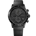 Hugo Boss Rafale Chronograph Black Dial Black Leather Strap Watch For Men - 1513456