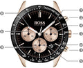 Hugo Boss Talent Chronograph Black Dial Black Leather Strap Watch For Men - 1513580