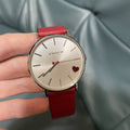 Coach Perry White Dial Red Leather Strap Watch for Women - 14503515