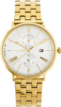 Tommy Hilfiger Jenna Quartz White Dial Gold Steel Strap Watch for Women - 1782069