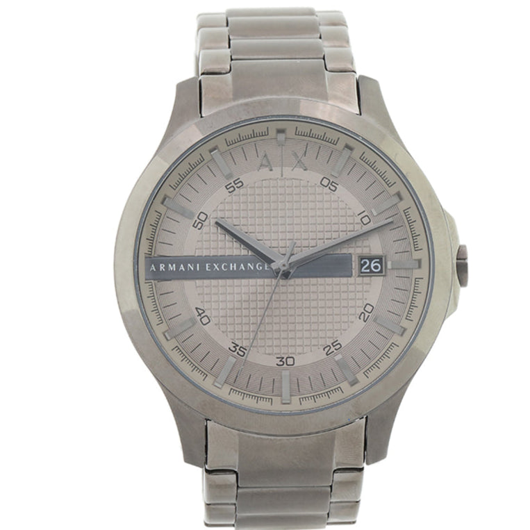 Armani Exchange Hampton Chronograph Grey Dial Grey Steel Strap Watch For Men - AX2194