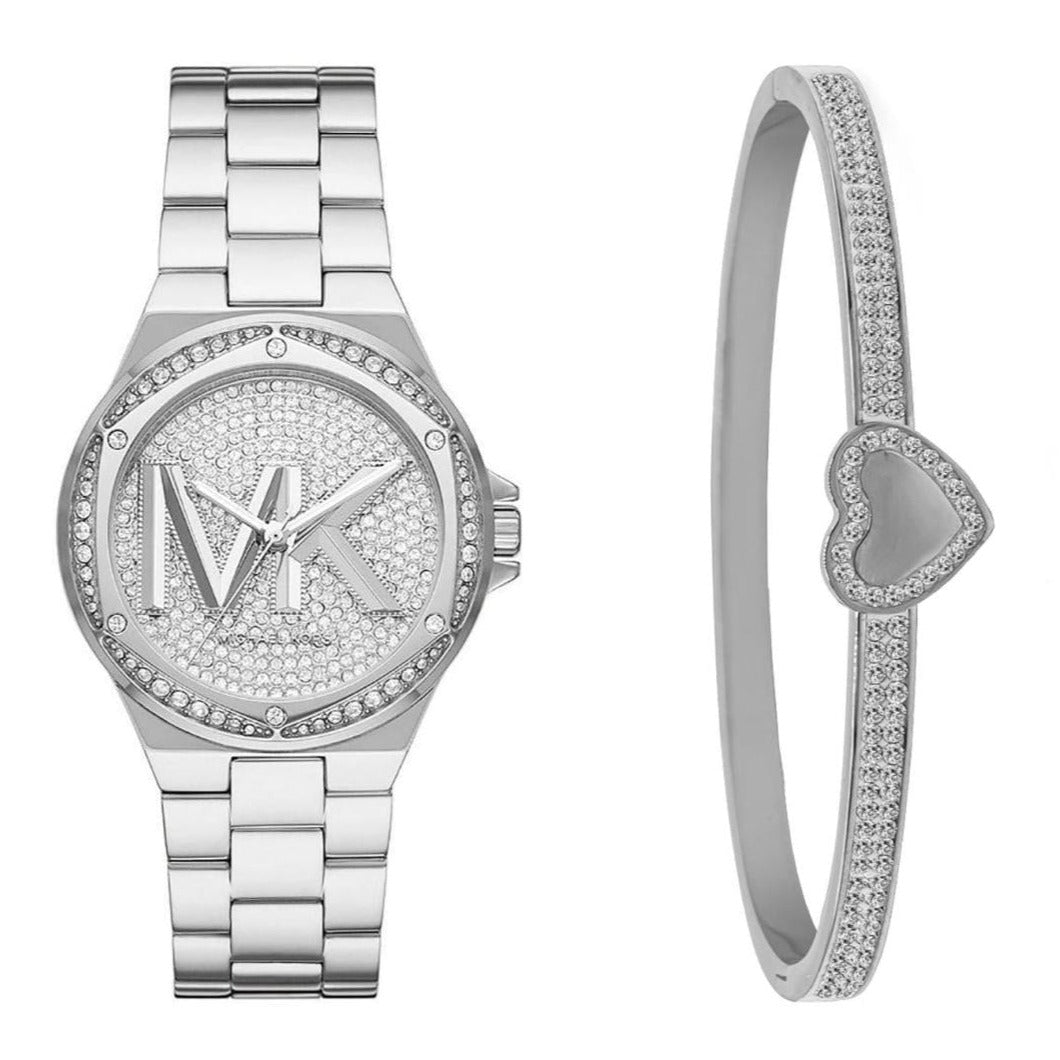 Michael Kors Lennox Quartz Silver Dial Silver Steel Strap Watch For Women - MK7234