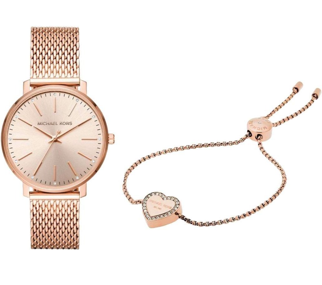 Michael Kors Pyper Quartz Rose Gold Dial Rose Gold Mesh Strap Watch For Women - MK4340