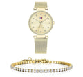 Tommy Hilfiger Lynn Quartz Gold Dial Gold Mesh Bracelet Watch For Women - 1781864