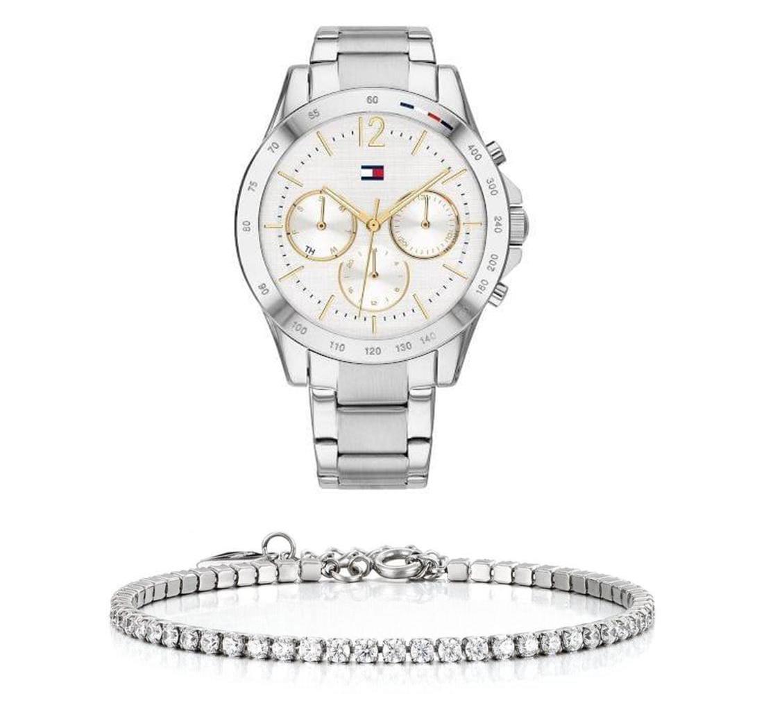 Tommy Hilfiger Haven Multifunction Chronograph White Dial Silver Steel Strap Watch For Women - 1782194