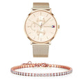 Tommy Hilfiger Jenna Quartz Rose Gold Dial Rose Gold Mesh Bracelet Watch For Women - 1781944