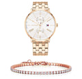 Tommy Hilfiger Jenna Quartz White Dial Rose Gold Steel Strap Watch for Women - 1782070