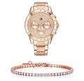 Tommy Hilfiger Haven Chronograph Quartz Rose Gold Dial Rose Gold Steel Strap Watch For Women - 1782197