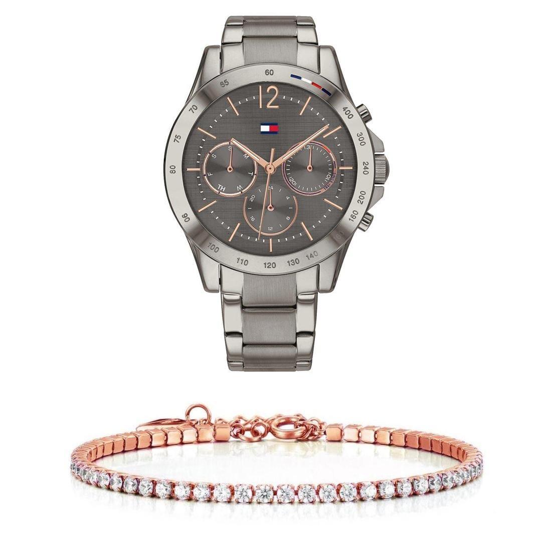 Tommy Hilfiger Haven Chronograph Quartz Grey Dial Grey Steel Strap Watch For Women - 1782196