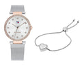 Tommy Hilfiger Lynn Quartz Silver Dial Silver Mesh Bracelet Watch For Women - 1781863