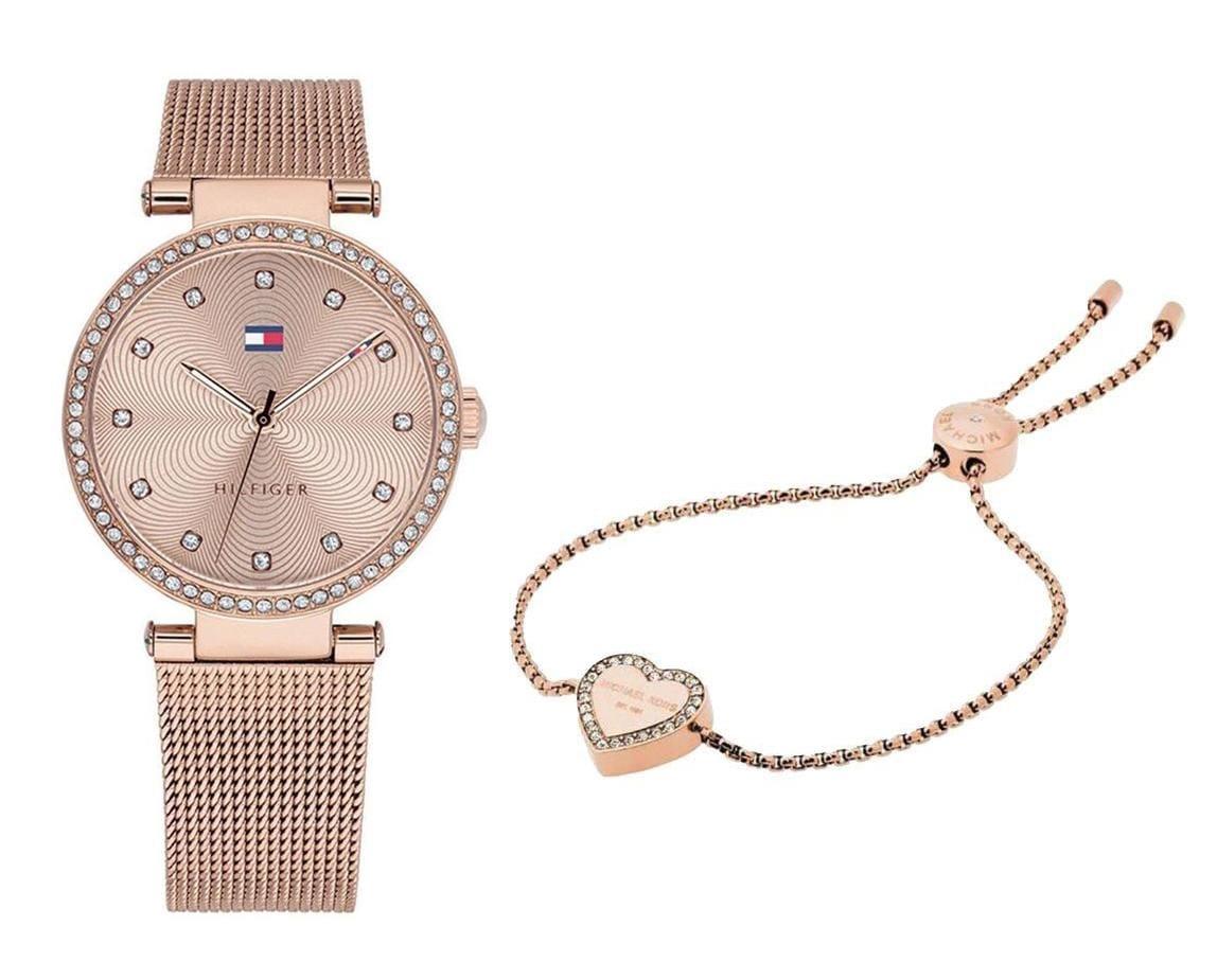 Tommy Hilfiger Lynn Quartz Rose Gold Dial Rose Gold Mesh Bracelet Watch For Women - 1781865