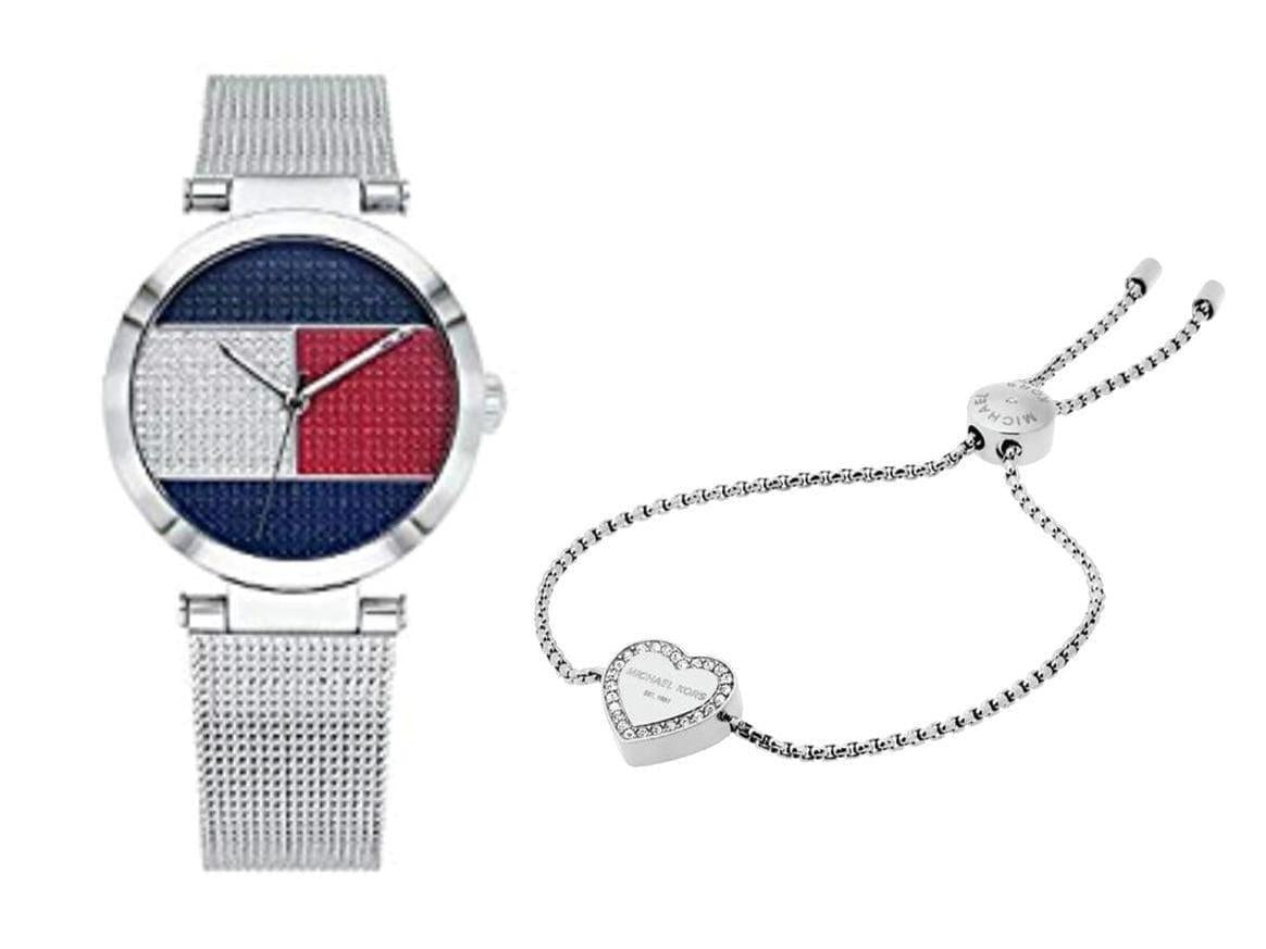 Tommy Hilfiger Quartz Multicolor Dial Silver Mesh Bracelet Watch For Women - 1781866