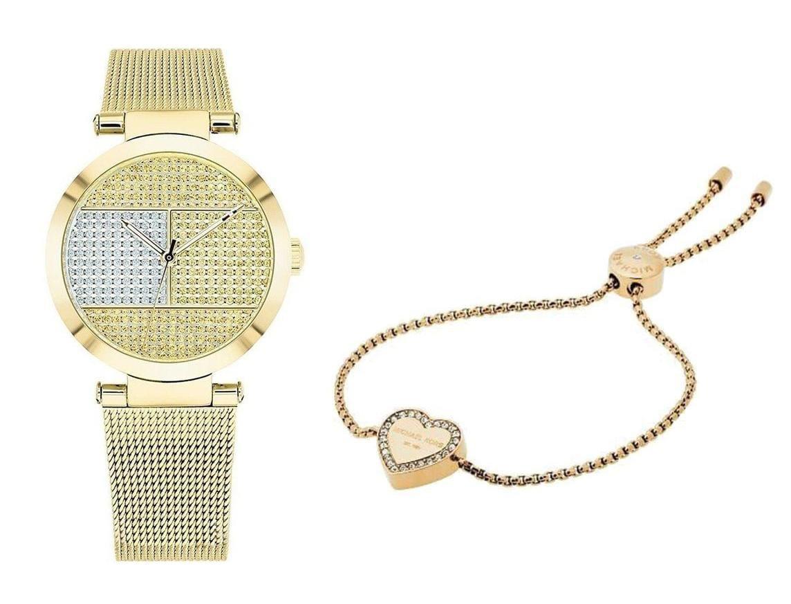 Tommy Hilfiger Lynn Quartz Gold Dial Gold Mesh Bracelet Watch For Women - 1781867