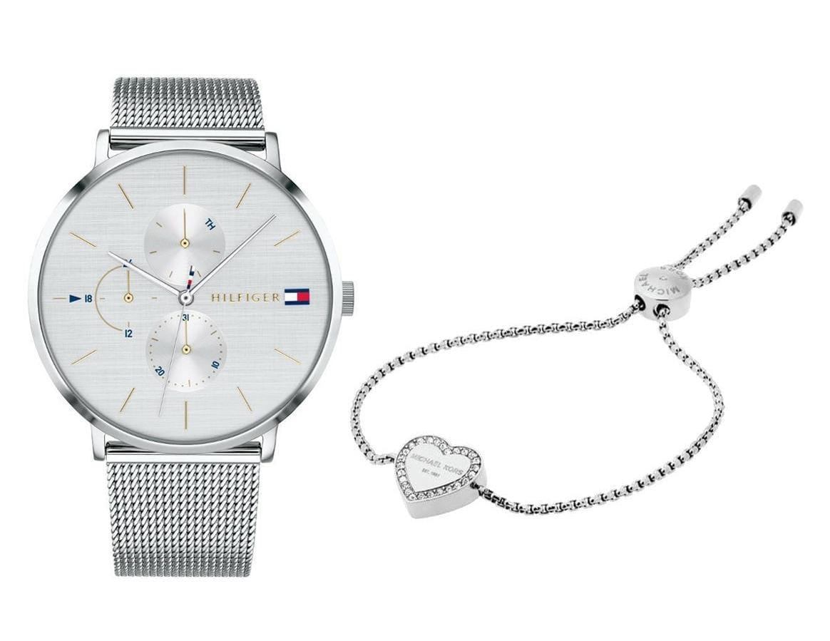 Tommy Hilfiger Jenna Quartz Silver Dial Silver Mesh Bracelet Watch For Women - 1781942