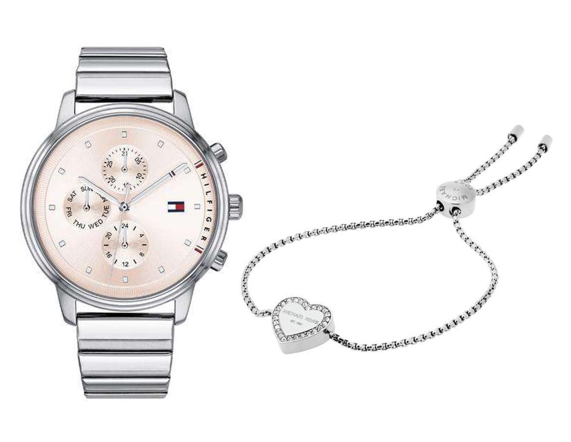 Tommy Hilfiger Blake Pink Dial Silver Steel Strap Watch for Women - 1781904