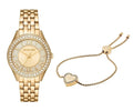 Michael Kors Harlowe Three-Hand Quartz Gold Dial Gold Steel Strap Watch For Women - MK4709