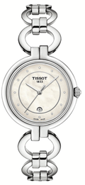 Tissot T Trend Flamingo Mother of Pearl White Dial Silver Steel Strap Watch for Women - T094.210.11.116.00