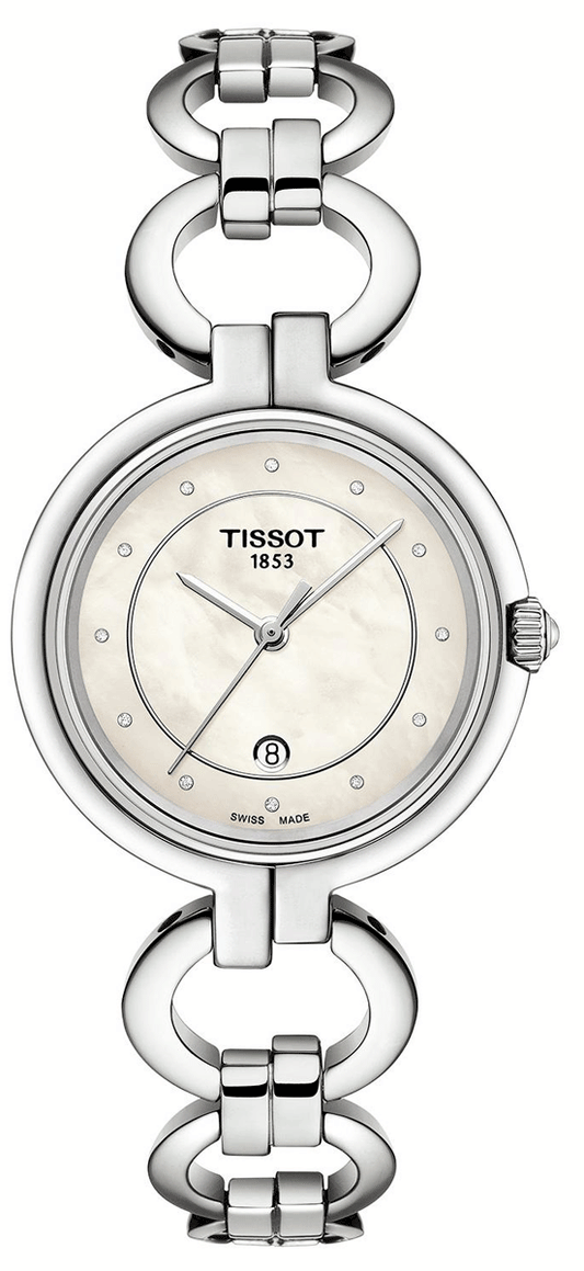 Tissot T Trend Flamingo Mother of Pearl Dial Silver Steel Strap Watch for Women - T094.210.11.116.00