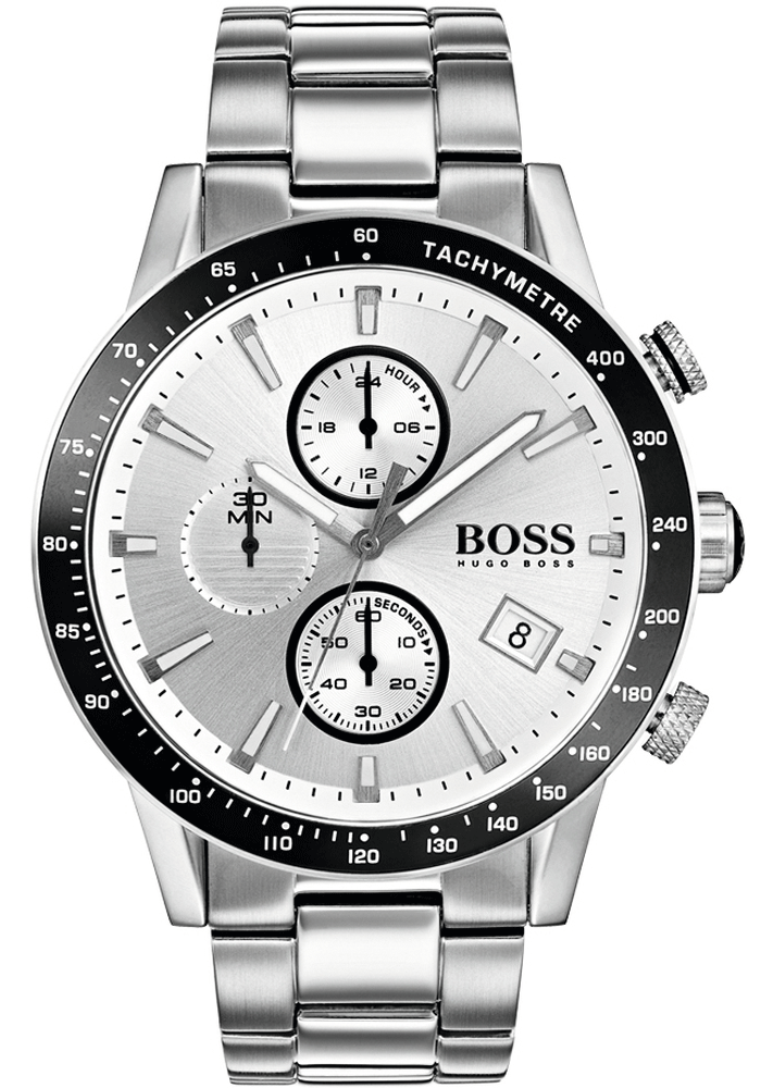 Hugo Boss Rafale Competitive Sport Silver Dial Silver Steel Strap Watch for Men - 1513511