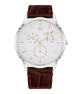 Tommy Hilfiger Brad Chronograph White Dial Brown Leather Strap Watch For Men - 1710389