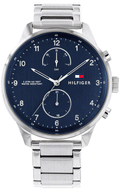 Tommy Hilfiger Chase Multifunction Blue Dial Silver Steel Strap Watch for Men - 1791575