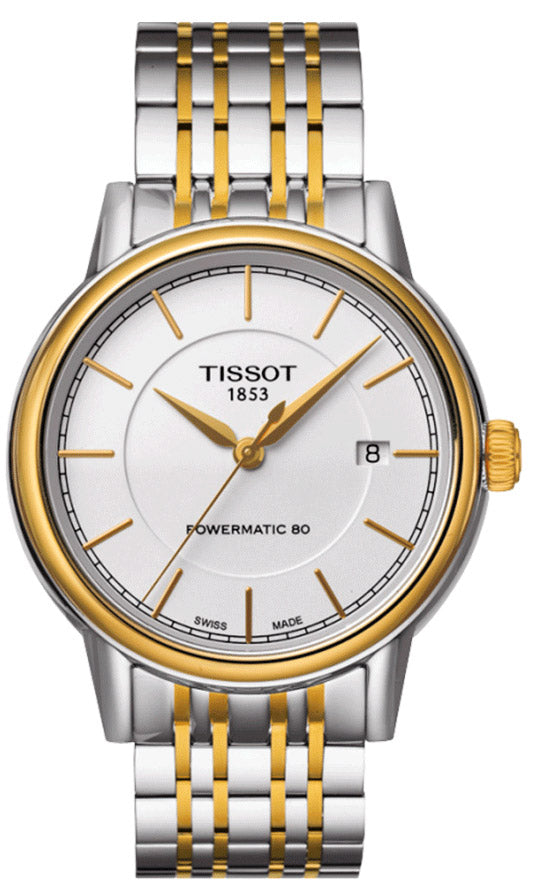 Tissot T Classic Carson Automatic White Dial Two Tone Steel Strap Watch for Men - T085.407.22.011.00