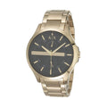 Armani Exchange Hampton Chronograph Black Dial Gold Steel Strap Watch For Men - AX2122