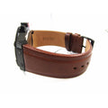 Guess Rigor Analog Black Dial Brown Leather Strap Watch For Men - W0040G8