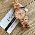 Guess Mini Spectrum Quartz Rose Gold Dial Rose Gold Steel Strap Watch For Women - W0122L3