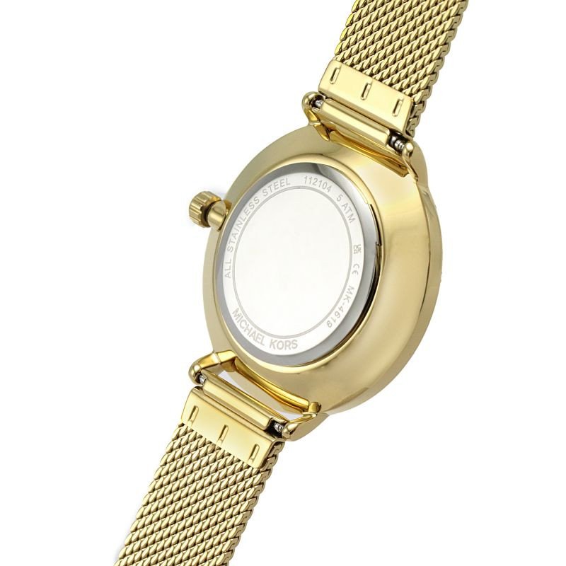 Michael Kors Pyper Quartz White Dial Gold Mesh Bracelet Watch For Women - MK4619