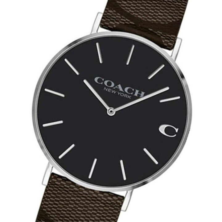 Coach Charles Black Dial Brown Leather Strap Watch for Women - 14602156