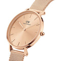 Daniel Wellington Petite Rose Gold Dial Rose Gold Mesh Bracelet Watch For Women - DW00100471