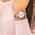 Michael Kors Pyper Analog White Dial Pink Leather Strap Watch For Women - MK2803