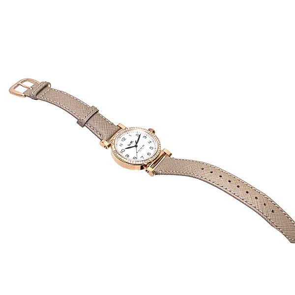 Coach Madison Diamonds White Dial Beige Leather Strap Watch for Women - 14503394