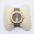 Gucci Dive Doraemon Brown Dial Brown Leather Strap Watch For Men - YA136334