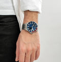 Emporio Armani Diver Quartz Blue Dial Silver Steel Strap Watch For Men - AR11339